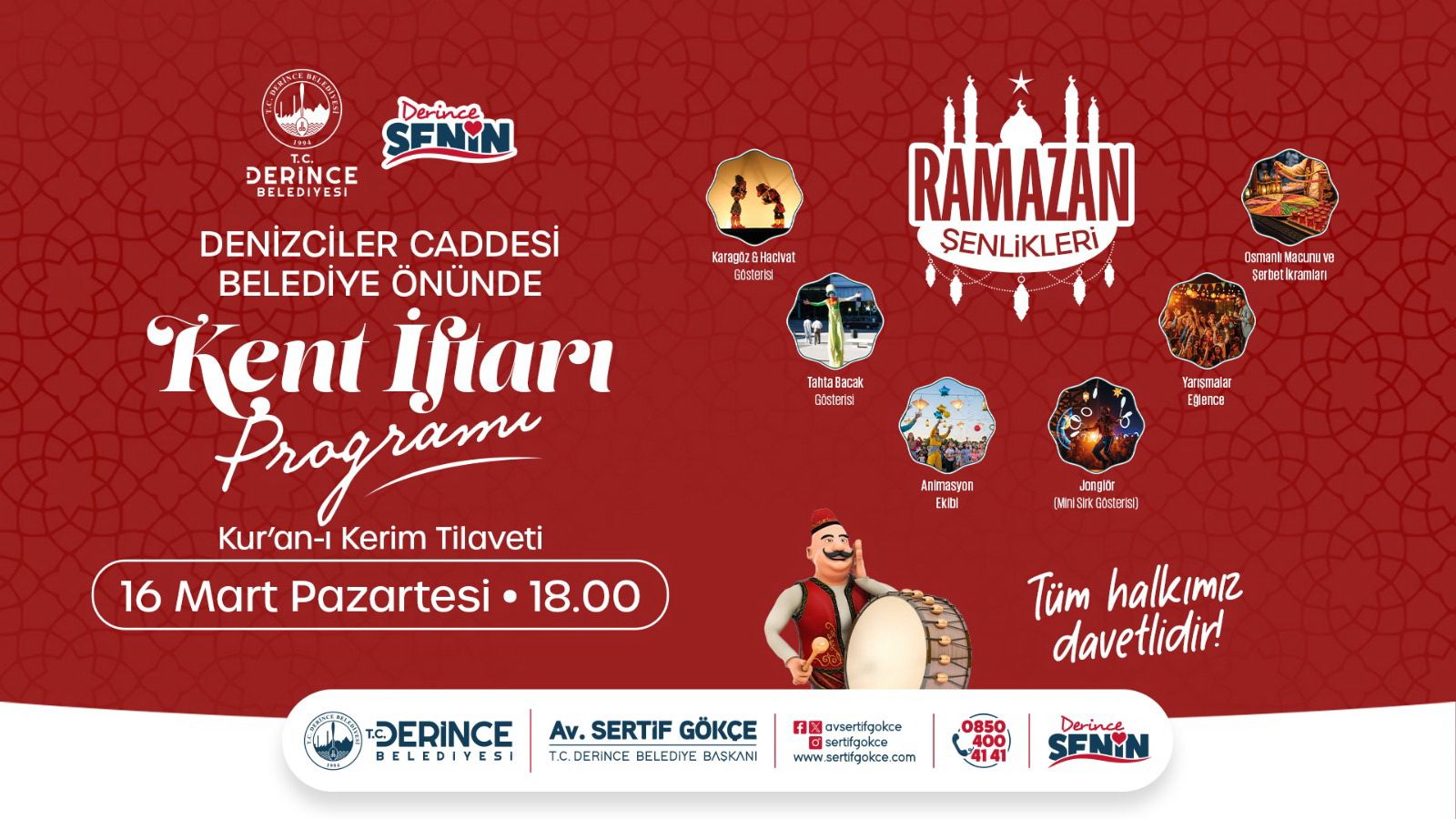 Derince’de Kadir Gecesi’ne Özel Kent İftarı ve Ramazan Şenliği Düzenlenecek