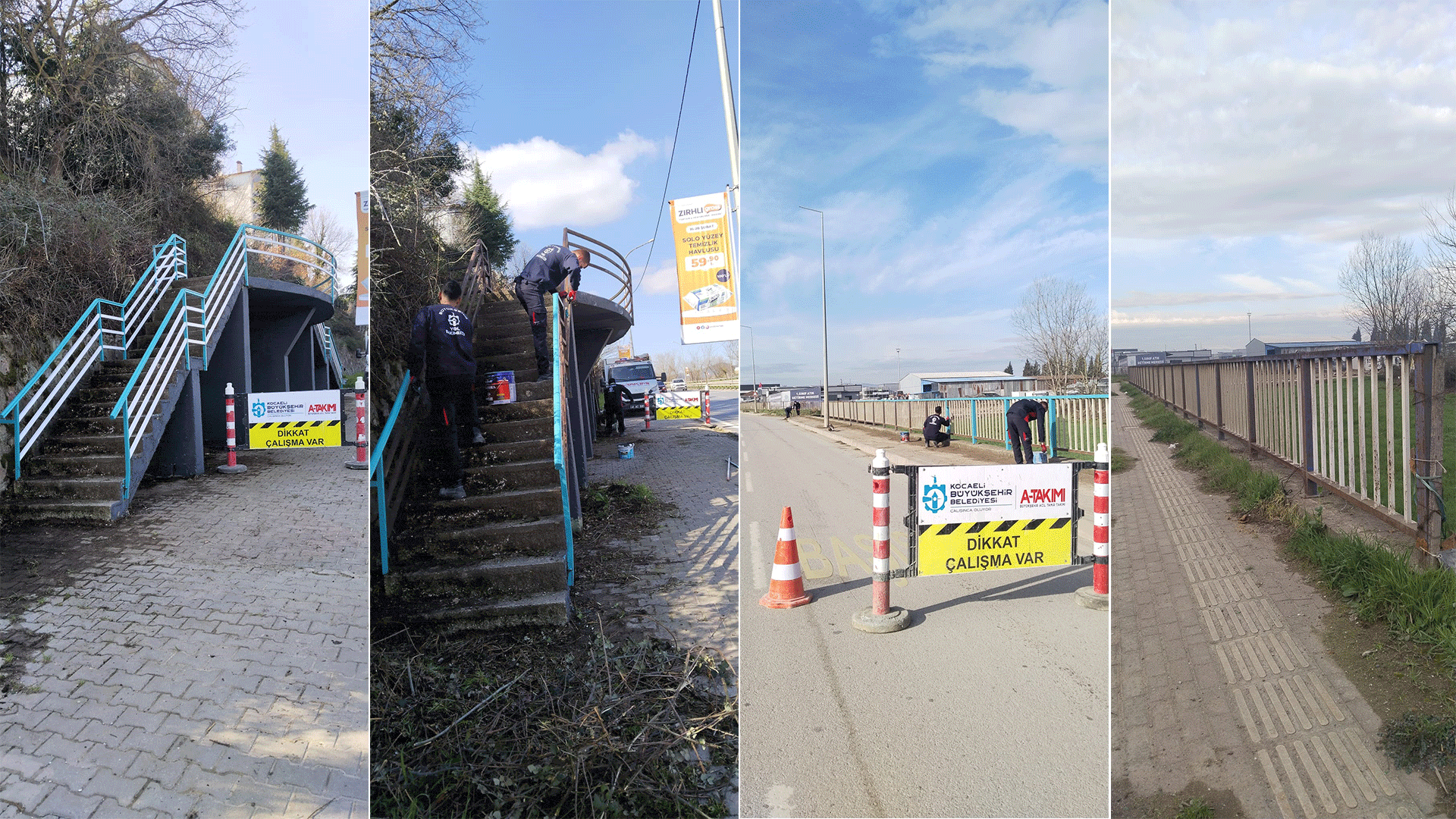 Kocaeli Büyükşehir Belediyesi Şehir Genelinde Korkuluk ve Köprü Yenilemelerini Sürdürüyor